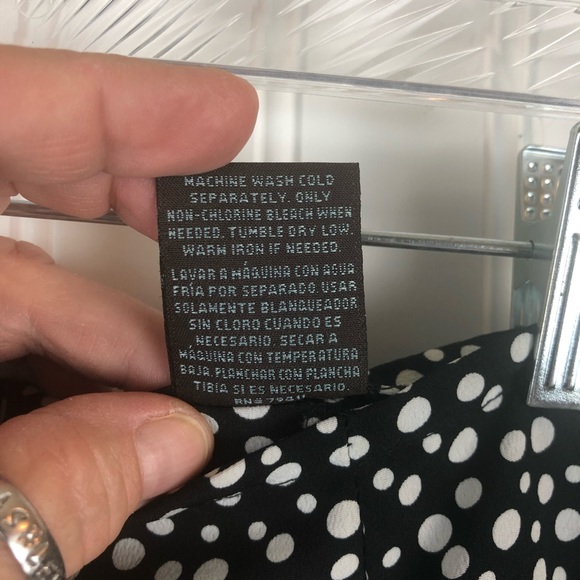 JBXR Polka Dot Flare Bottom Skirt Black White - Picture 4 of 6